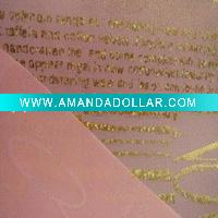 Wholesale 200T pongee waterproof fabric with gold embossed