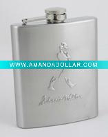 Wholesale 6OZ stainless steel embossed hip flask