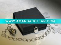 Foldable box with crocodile emboss and magnet closure