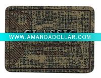 embossed leather label