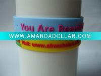 Wholesale Beautiful Embossed Silicone Wristbands