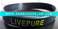 Embossed silicon rubber wristbands