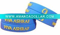 Wholesale custom embossed raised silicone rubber bracelet