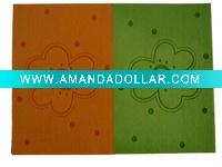 Wholesale Flower embossed Felt table mat