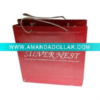 Wholesale Red embossed printed kraft paper bags DFP014