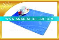 Wholesale 100%Polyester Ultrasonic embossed hem placemat