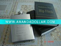 stainless steel hip flask with embossed logo
