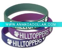 customized silicone rubber bracelets, logo can be printed/debossed/embossed