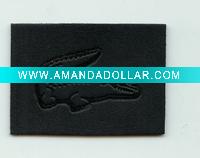 embossed leather label