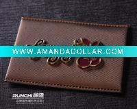 2011 embossed real leather label fashion