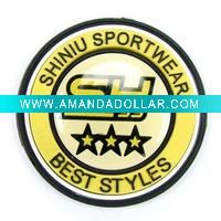 Wholesale Embossed Silicone Flag Labels/Plastic Labels LBL118