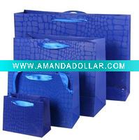 Wholesale exquisite embossing paper bag with croco printed