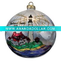 Wholesale hand painted blown glass christmas ornaments