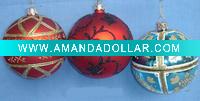 Wholesale Handmade ornament color painted Xmas glass ball
