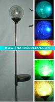 Wholesale solar cracked glass ball with stainless steel stake