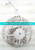 Wholesale X'mas hanging glass ball, antique silver color