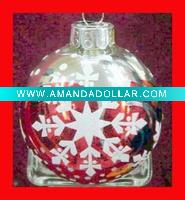Wholesale Glass colored drawing balls/christmas gift/pompon snowflake