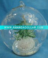 Wholesale Christmas Glass Tree Ornaments with led light Gle-13C