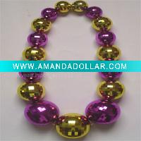 Wholesale 100mm VINTAGE PLASTIC CHRISTMAS ORNAMENT GLASS DISCO BALL NECKLACE