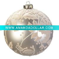 Wholesale Flocked Christmas Glass Ball Xmsb-35