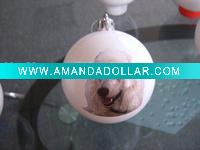 Wholesale White animal printed christmas ball