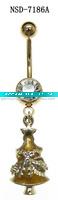 Wholesale Golden New Style fancy ornament for Christmas Day stainless steel belly ring body jewelry/jewellery piercing