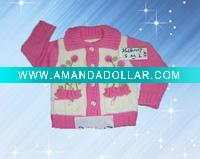 Wholesale 2011 New collection embroidered flower baby knitwear,child garment,kids clothing,children wear for girl's cardigan
