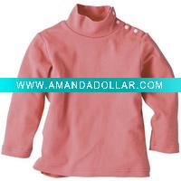 Wholesale children's long t-shirt, turtleneck sweater, long sleeve t-shirt, MCL005