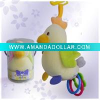 Wholesale 5" Multicolor Velvet Teething Toy- Hanging Chick