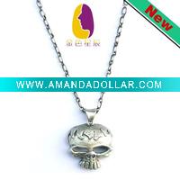 Wholesale skull shape pendant necklace for christmas gift