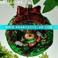 Wholesale glass christmas tree hanging ornament
