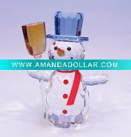 Wholesale lovely snowman crystal christmas gifts