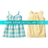 Wholesale fashion 100%cotton baby summer vest and baby top