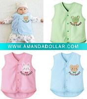 Wholesale new fasion air layer baby waistcoat kid waistcoat child waistcoat with embroidery of little cartoon animal