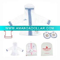 Wholesale Terry Infant Hooded Towel Bathrobe Set