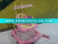 plastic baby walker with awning and push rod