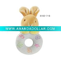 Wholesale Baby Bunny Rattle with Hang Card (6102-7-B)
