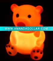 Wholesale Cartoon bear shape led flashing light up vinyl play PVC toys