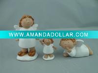 Wholesale fresh ceramic white glaze christmas small angel figurines