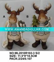 Wholesale 2asst reindeer in polyresin for christmas decoration