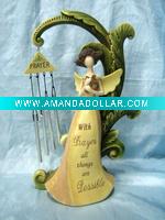 Angel figurine with wind bell
