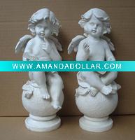 Resin Reading Angel Figurine