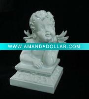Wholesale Poly holding chin cherub figurine
