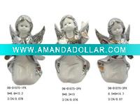 Electroplated ceramic angle figurine