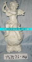 Wholesale resin angel sitting on ball with playing trumpet