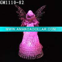Wholesale glass christmas angel with LED light