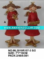 Wholesale 2asst christmas angel shape in polyresin