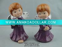 Wholesale Ceramic purple glaze christmas angel wing design