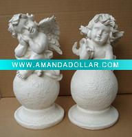 Wholesale Resin Angel Statue On The Ball