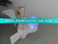 Newest Design Resin fairy angel with lighting for gift and crafts